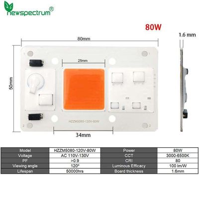 AC 120V Horticulture COB LED Chip No Need Driver High Brightness