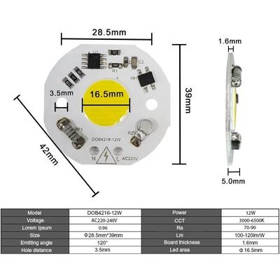 Surge Protection Smart LED Module Driverless High Brightness 12W LED Chip