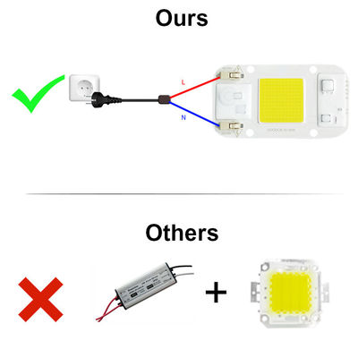 Χωρίς συγκόλληση AC COB LED COB Chip Ψυχρό ζεστό λευκό για θερμοκήπιο προβολέα
