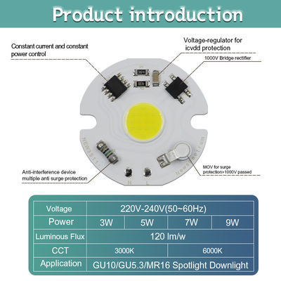 Matrix AC 220V 5w Cob Led Chip Intelligent IC High Color Rendering