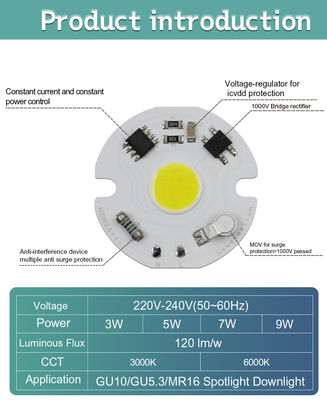 No Flashing Smart LED Module CCT 6000K Energy Saving COB LED Chip