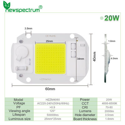 230V τσιπ Epistar φωτισμού κήπων υψηλής δύναμης τσιπ των οδηγήσεων ΣΠΑΔΊΚΩΝ εναλλασσόμενου ρεύματος