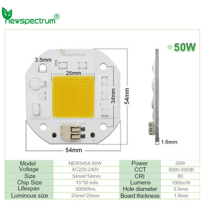50W οδηγημένο μέγεθος 25mm οδηγών καλωδίων 220V Solderless των οδηγήσεων σπαδίκων εξασθένισης DOB