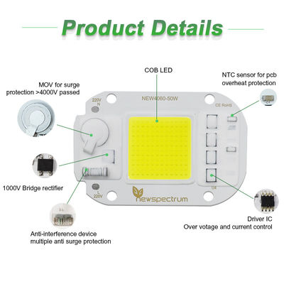 Μέγεθος 60mm COB LED Module 220V 1000K για θεραπεία φυτών Grow Lamp Chip