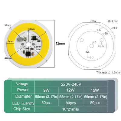 IP65 Flip Chip Θερμη λευκή LED μονάδα Προσαρμοσμένο λογότυπο τάση 240V