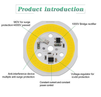 Smart IC COB LED Chip Module Driverless 1400K For E27 A60 A70 LED Bulb