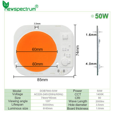 High Lumens 50W Horticulture COB Round Cob Led Light For Spotlights
