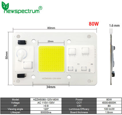 οδηγημένη 80W 110V Solderless υψηλή σπάδικας φωτεινή αποδοτικότητα υψηλής δύναμης