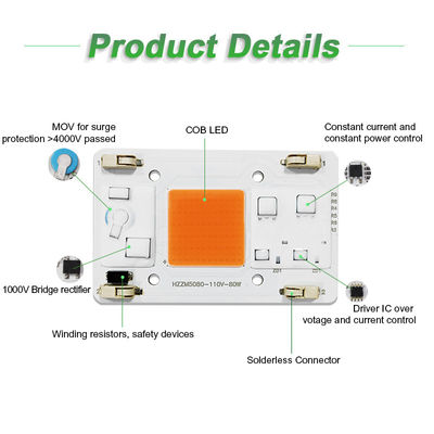 AC110V AC COB LED 80W Full Spectrum Without Soldering Terminal