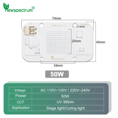 50W 395nm UV LED Chips 110V 220V High Lumen No Flickering εξοικονόμηση ενέργειας